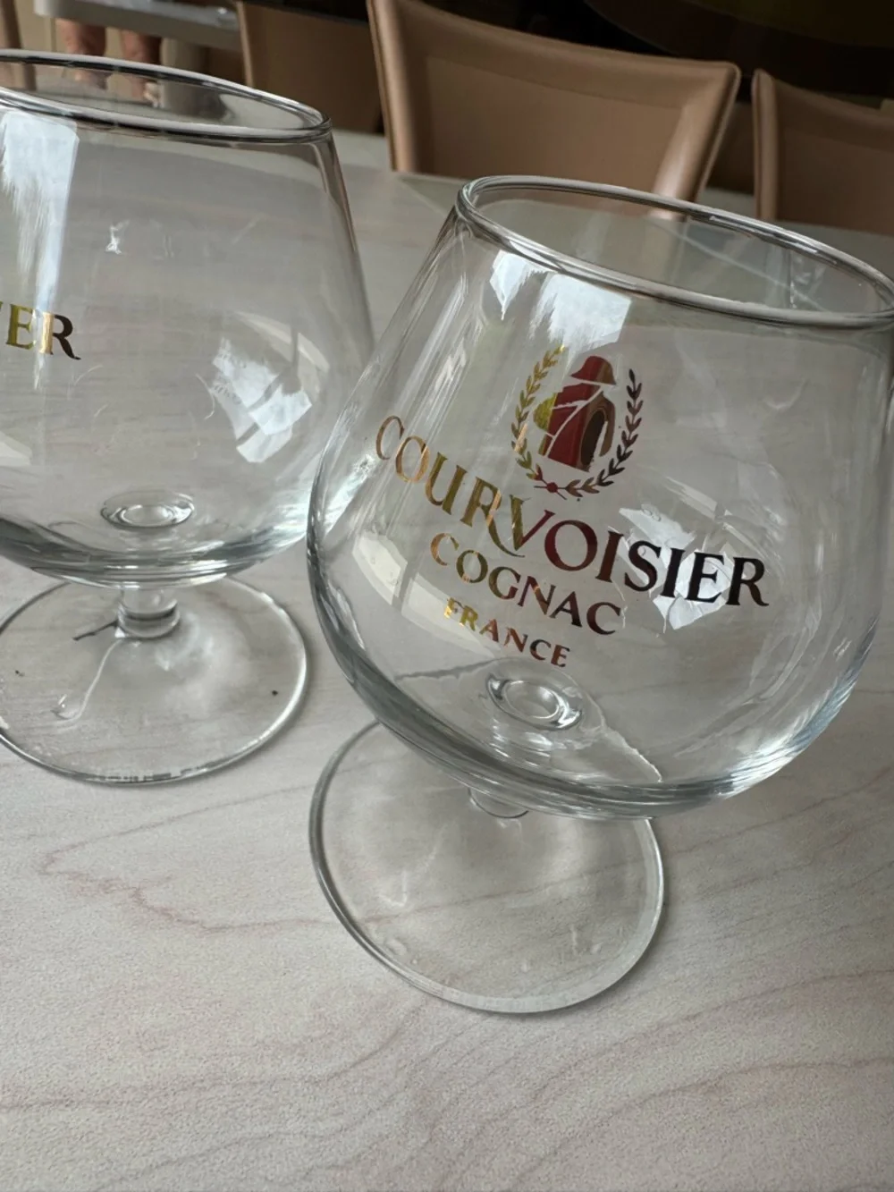 Courvoisier snifter glasses
